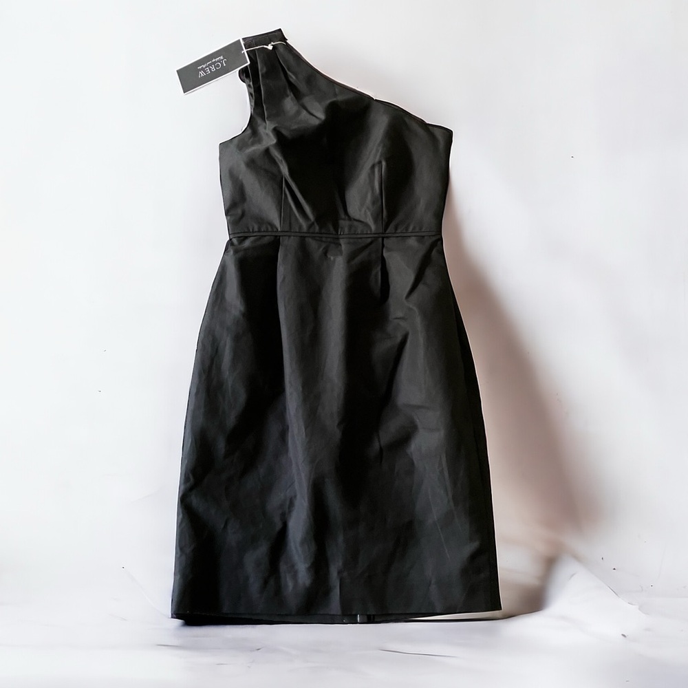 NWT Womens J.Crew Misha Dress One Shoulder Black Style# 65119 Sz 4
